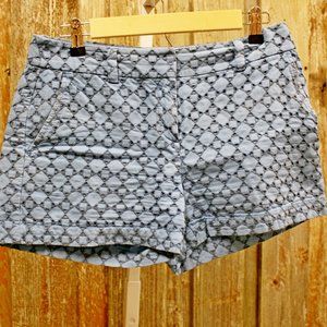 Ann Taylor LOFT Shorts Blue Crochet Diamonds Sz 2